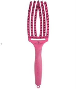 Olivia Garden Fingerbrush Care Iconic Boar & Nylon Hot Pink M-Rozčesávací kartáč růžový 